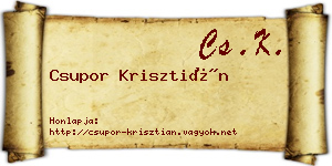 Csupor Krisztián névjegykártya