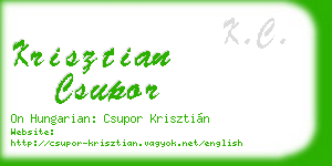 krisztian csupor business card